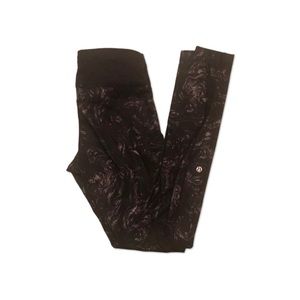 Lululemon Black and White Patterned Leggings with Pocket